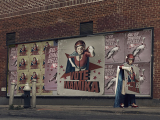 Illustration for article titled Artist turns his grandmother into a superhero to cheer her (and us) up